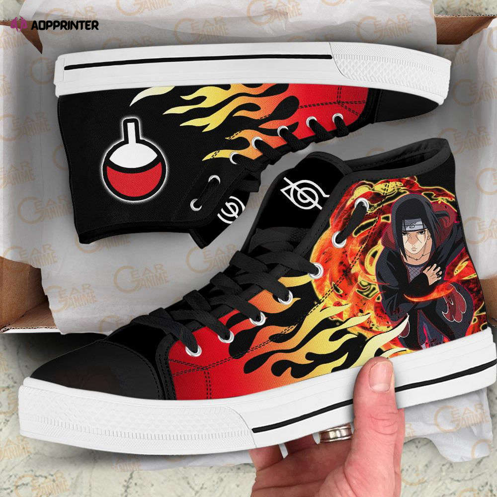 Itachi Uchiha Flame Style High Top Shoes Custom Naruto Anime For Fans