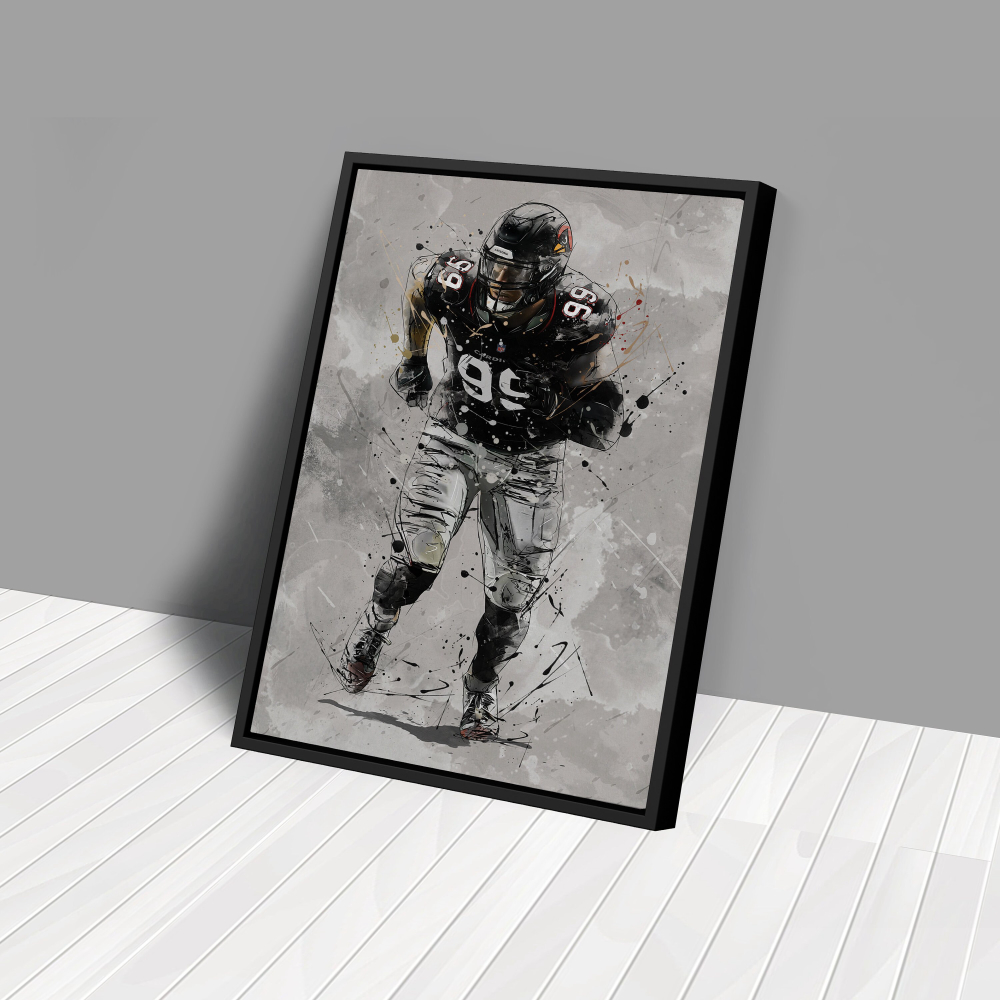 J.J. Watt Poster Arizona Cardinals NFL Canvas Wall Art Home Decor Framed Poster Man Cave Gift