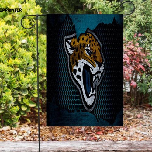 Jacksonville Jaguars Emblem Metal Double Sided Printing   Garden Flag Home Decor Gifts Home Decor Gifts