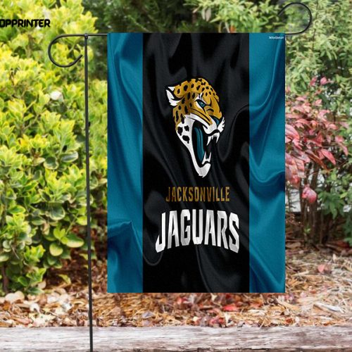 Jacksonville Jaguars Emblem Silk Texture Double Sided Printing   Garden Flag Home Decor Gifts