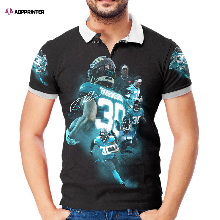 Jacksonville Jaguars James Robinson 30 v3 3D Gift for Fans Polo Shirt