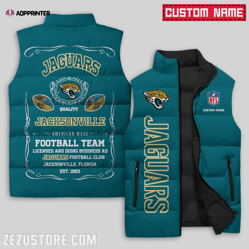 Jacksonville Jaguars NFL Sleeveless Puffer Jacket Custom For Fans Gifts