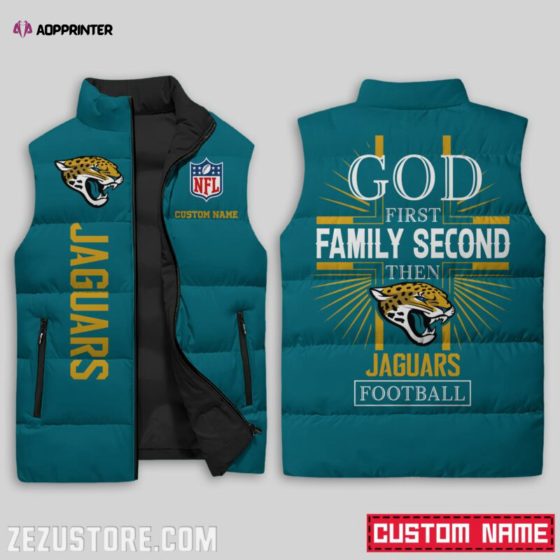 Jacksonville Jaguars NFL Sleeveless Puffer Jacket Custom For Fans Gifts