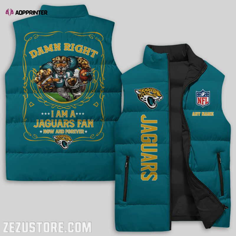 Jacksonville Jaguars NFL Sleeveless Puffer Jacket Custom For Fans Gifts