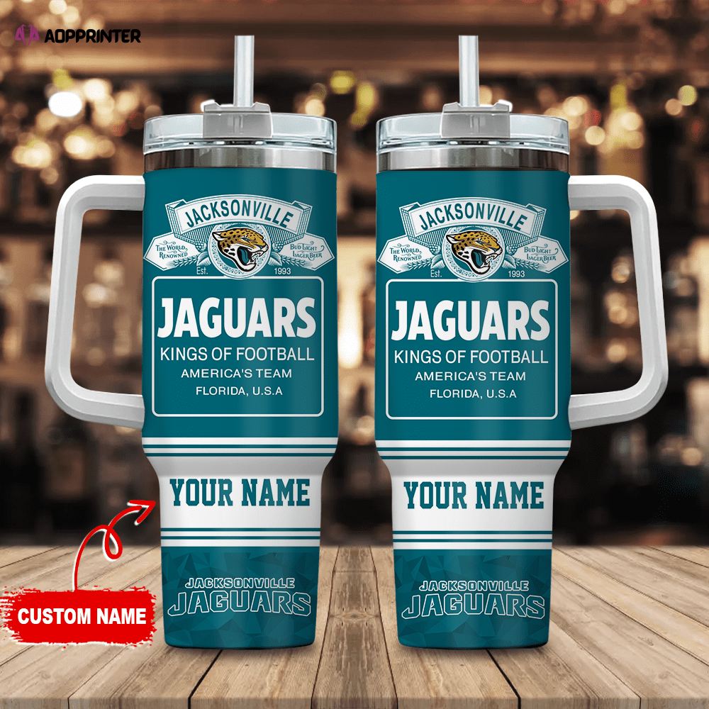 Jacksonville Jaguars Personalized NFL Bud Light 40oz Stanley Tumbler Gift for Fans