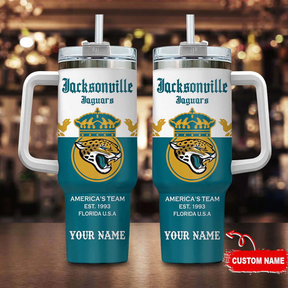 Jacksonville Jaguars Personalized NFL Corona Extra 40oz Stanley Tumbler Gift for Fans