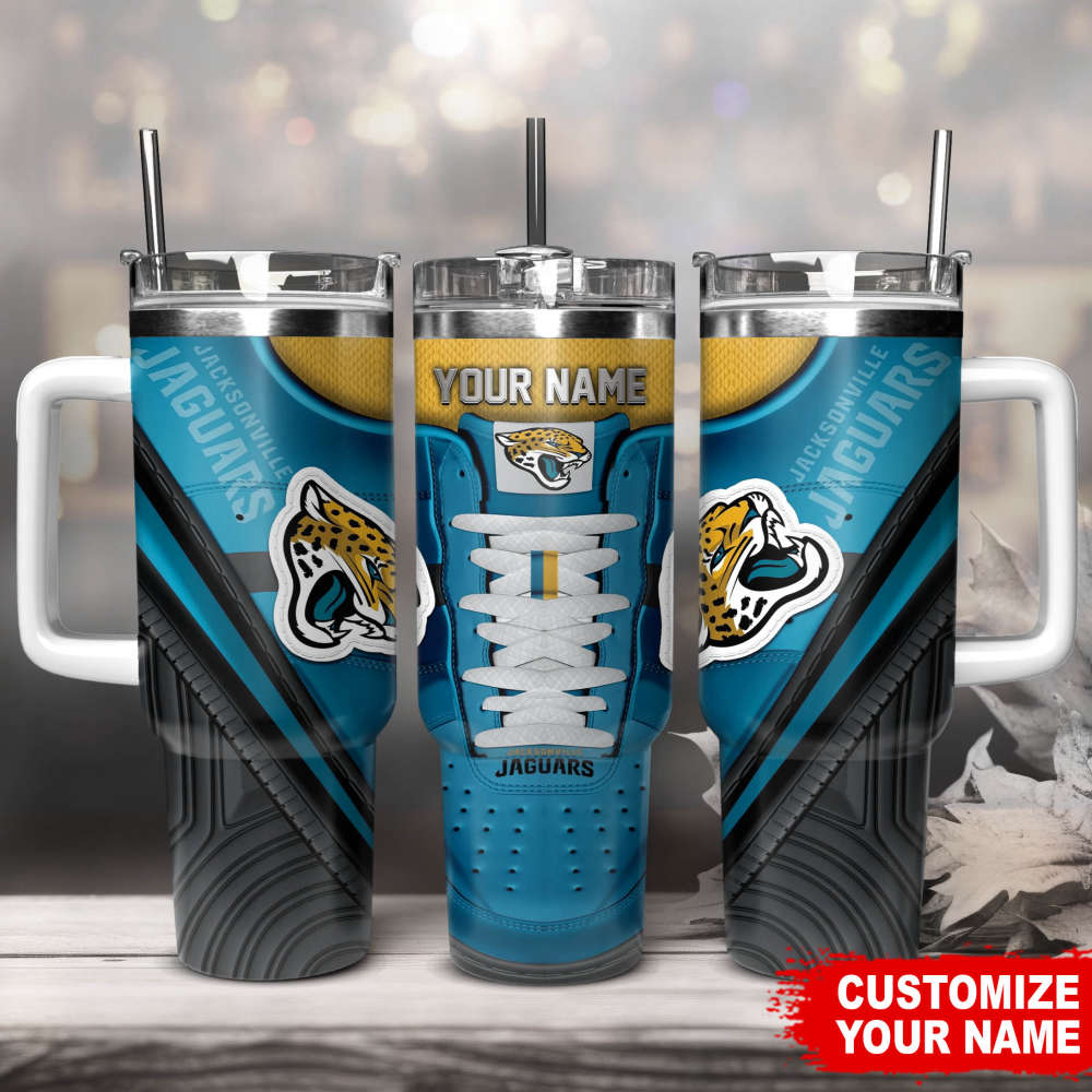 Jacksonville Jaguars Sneaker NFL Personalized Stanley Tumbler 40Oz Gift for Fans