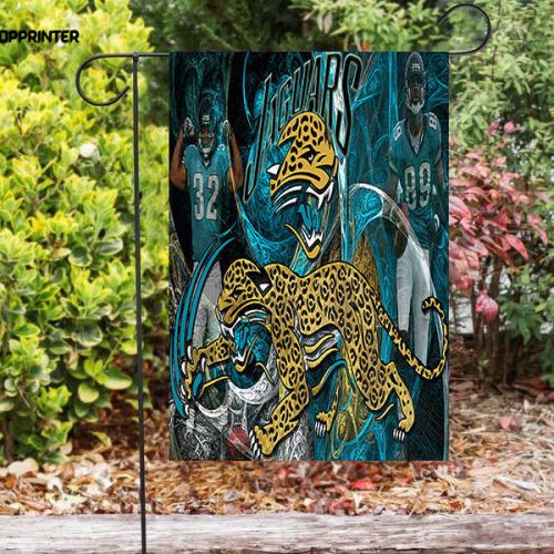 Jacksonville Jaguars Team Double Sided Printing   Garden Flag Home Decor Gifts