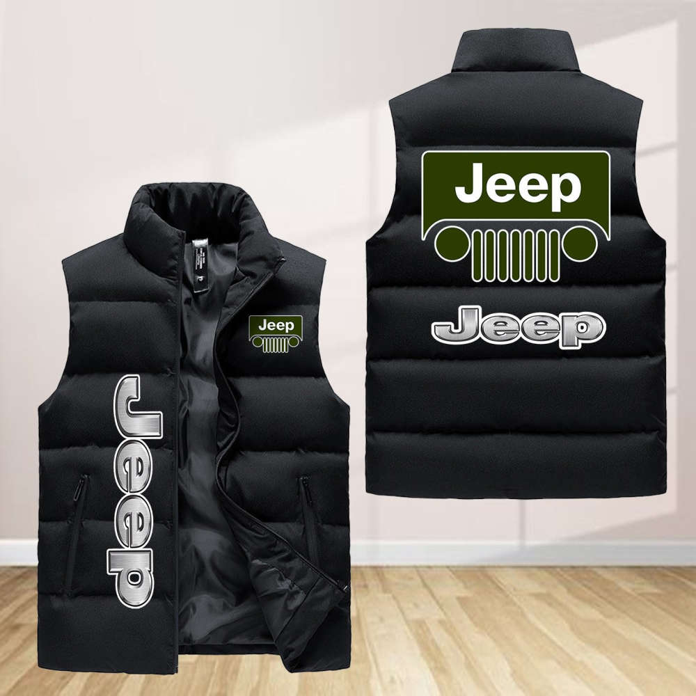 Jeep Sleeveless Puffer Jacket Custom For Fans Gifts