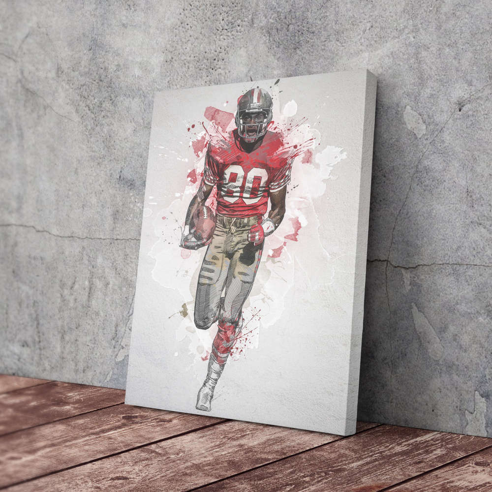 Jerry Rice Poster San Francisco 49ers NFL Framed Wall Art Home Decor Canvas Print Artwork