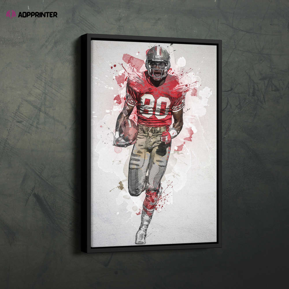 Jerry Rice Poster San Francisco 49ers NFL Framed Wall Art Home Decor Canvas Print Artwork