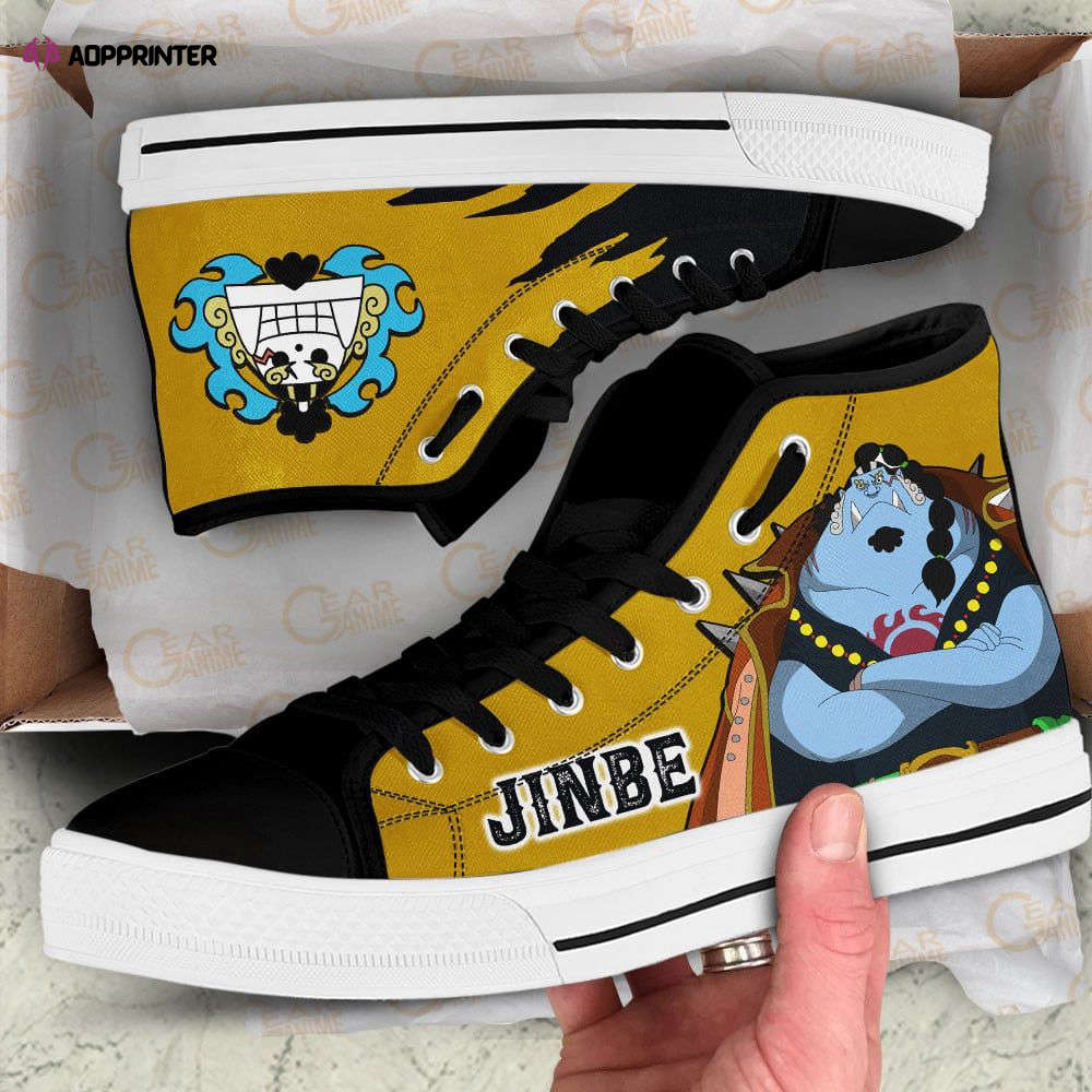 Jinbe Emblem Custom Canvas High Top Shoes For Fans One Piece Anime