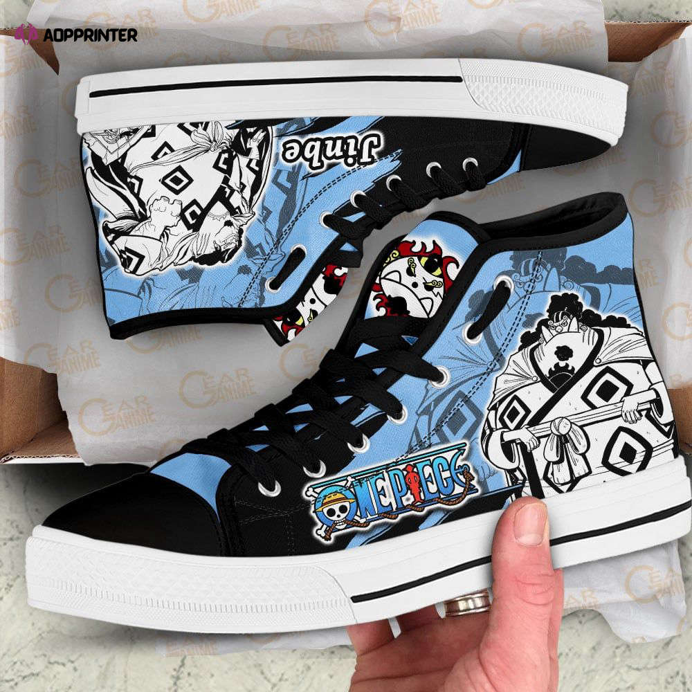 Jinbe High Top Shoes Mix Manga For Fans One Piece Anime