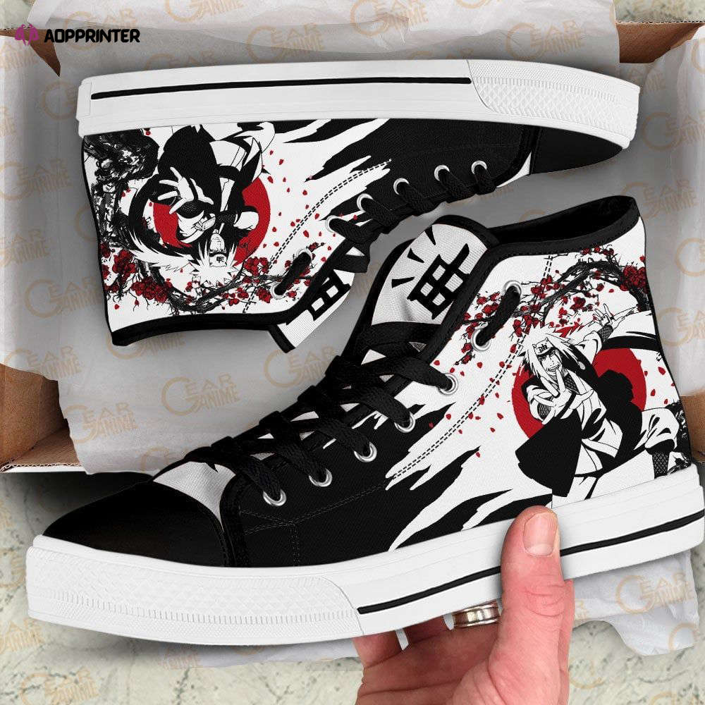 Jiraiya High Top Shoes Custom Naruto Anime Japan Style For Fans