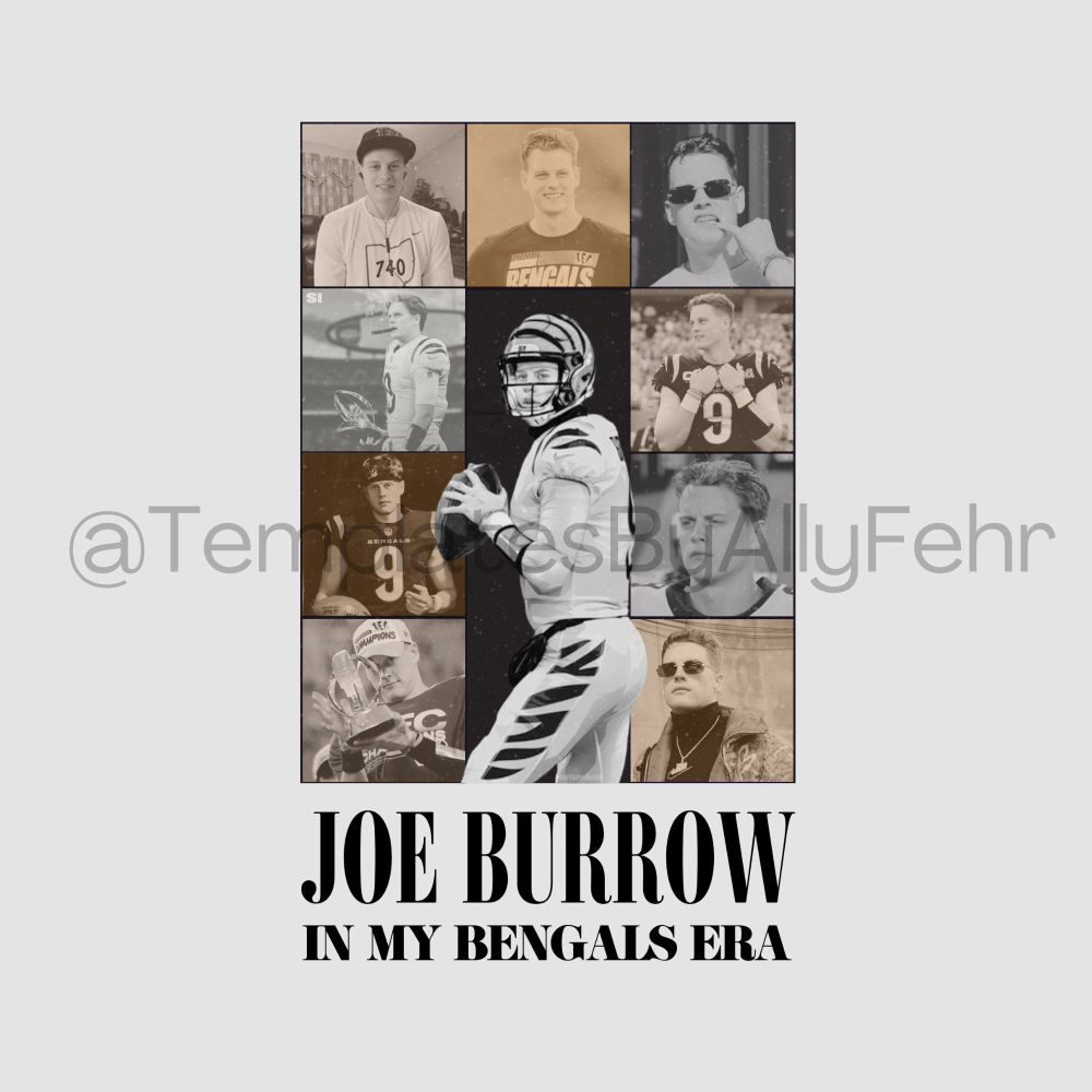 Joe Burrow In My Bengals Era Gildan 18000 Crewneck Football Crewneck Football Sweatshirt Football Game Day Shirt Eras Tour