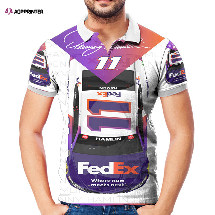 Joe Gibbs Racing Denny Hamlin2 3D Gift for Fans Polo Shirt