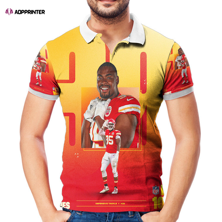 Kansas City Chiefs Chris Jones 3D Gift for Fans Polo Shirt