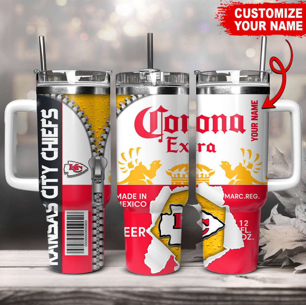 Kansas City Chiefs NFL Corona Extra Personalized Stanley Tumbler 40Oz Gift for Fans