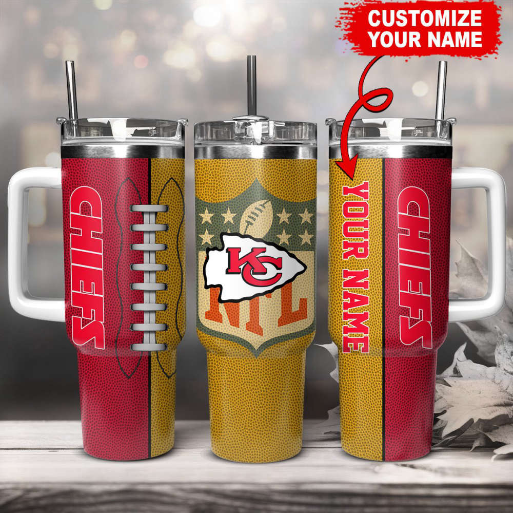 Kansas City Chiefs NFL Football Custom Name 40oz Stanley Tumbler Gift for Fans