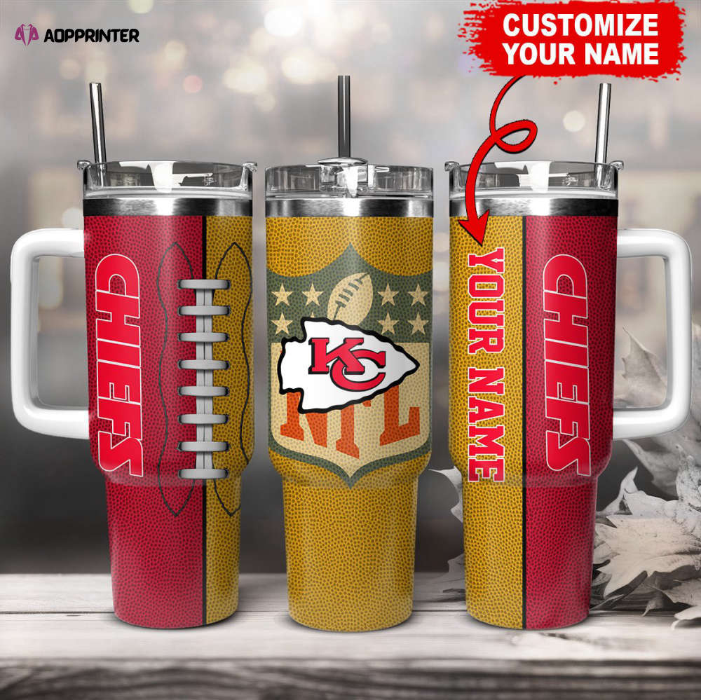 Kansas City Chiefs NFL Football Custom Name 40oz Stanley Tumbler Gift for Fans