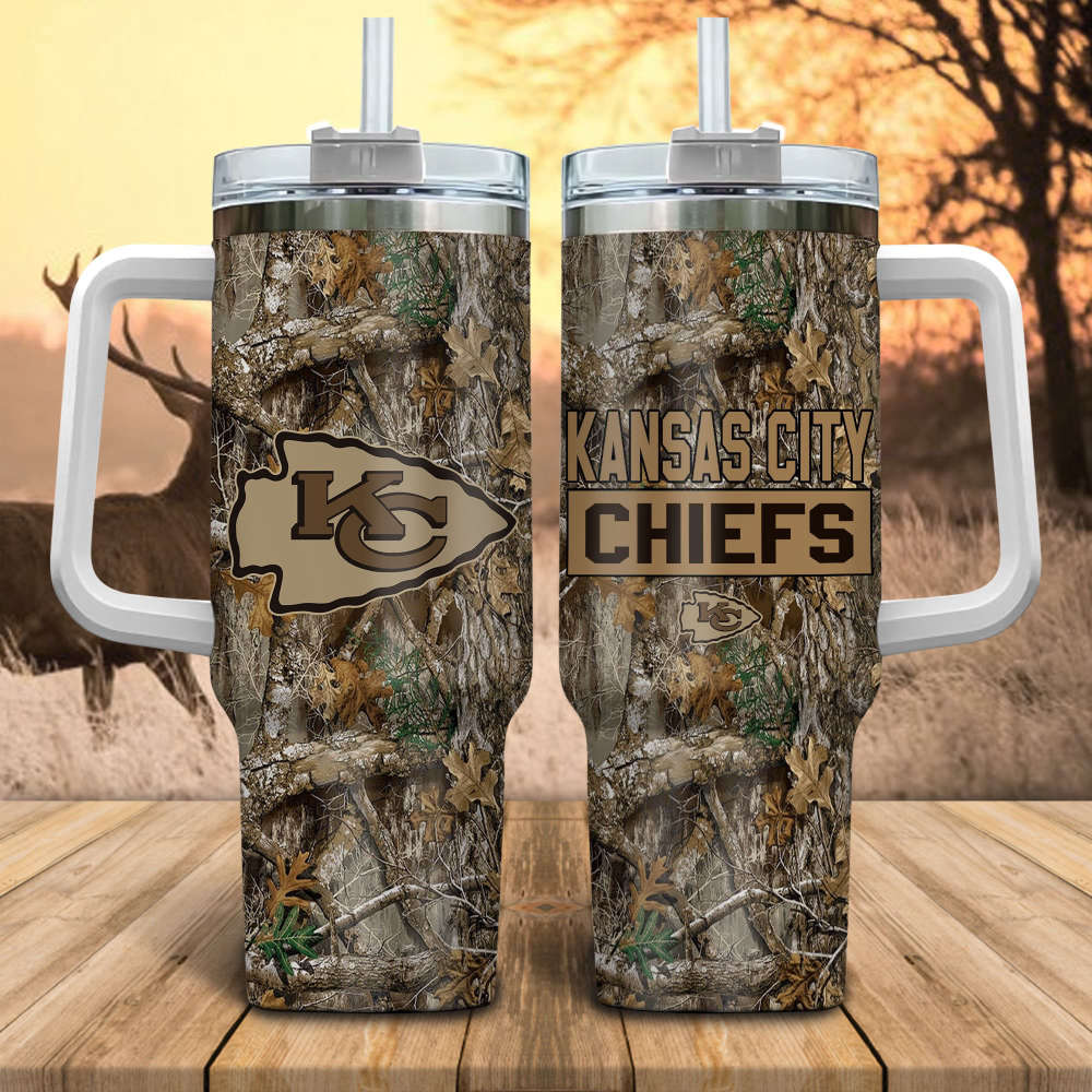 Kansas City Chiefs NFL Hunting Tumbler Stanley Tumbler 40oz Gift for Fans