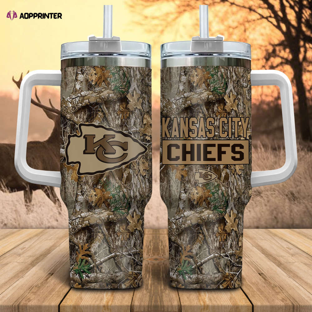 Kansas City Chiefs NFL Hunting Tumbler Stanley Tumbler 40oz Gift for Fans