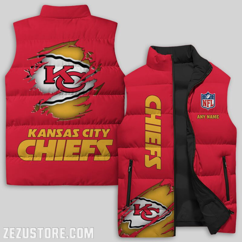 Kansas City Chiefs NFL Sleeveless Puffer Jacket Custom For Fans Gifts