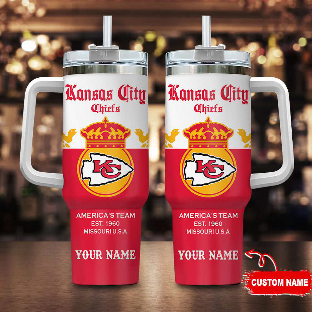 Kansas City Chiefs Personalized NFL Corona Extra 40oz Stanley Tumbler Gift for Fans