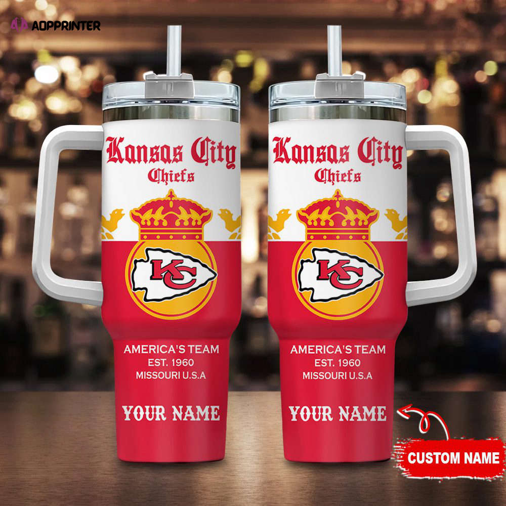 Kansas City Chiefs Personalized NFL Corona Extra 40oz Stanley Tumbler Gift for Fans