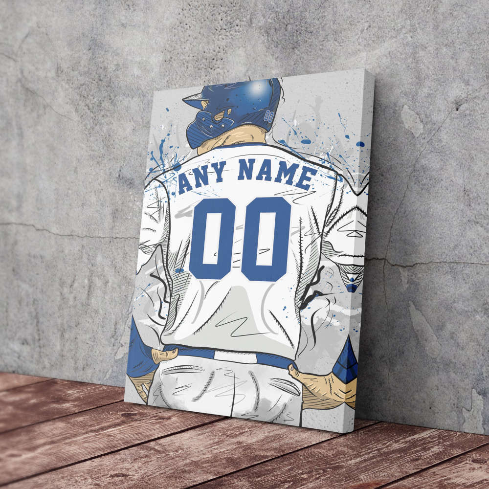 Kansas City Royals Jersey MLB Personalized Jersey Custom Name and Number Canvas Wall Art Home Decor Framed Poster Man Cave Gift