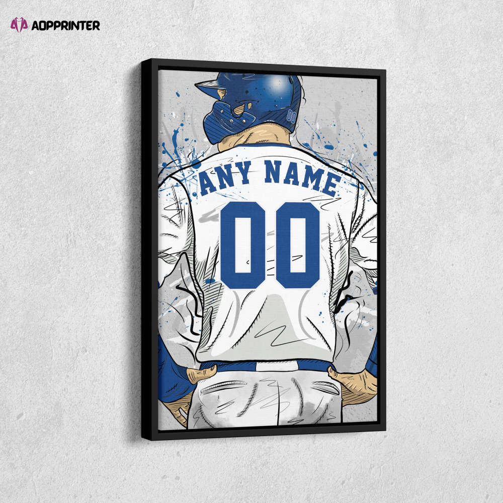 Kansas City Royals Jersey MLB Personalized Jersey Custom Name and Number Canvas Wall Art Home Decor Framed Poster Man Cave Gift