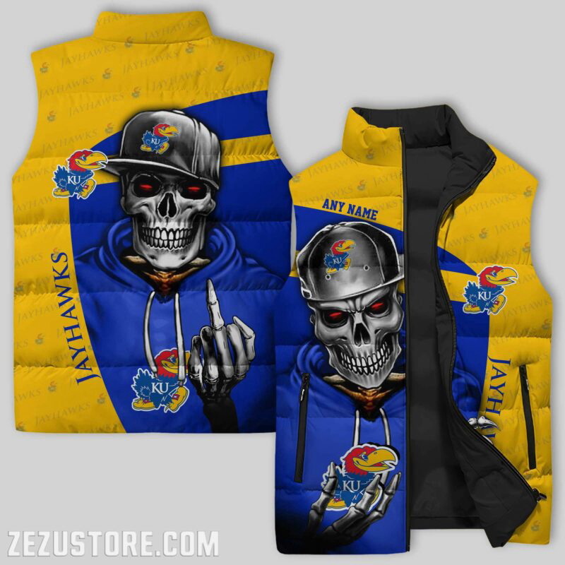 Kansas Jayhawks NCAA Sleeveless Puffer Jacket Custom For Fans Gifts