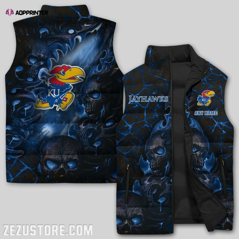 Kansas Jayhawks Sleeveless Puffer Jacket Custom For Fans Gifts