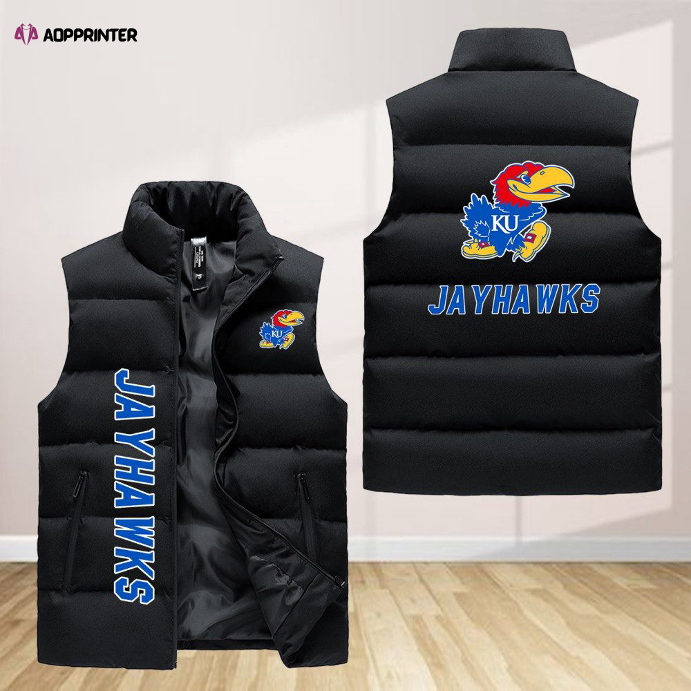 Kansas Jayhawks Sleeveless Puffer Jacket Custom For Fans Gifts