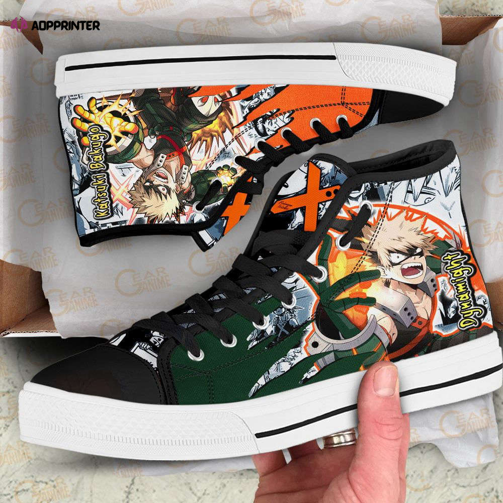 Katsuki Bakugo High Top Shoes Custom My Hero Academia Anime For Fans