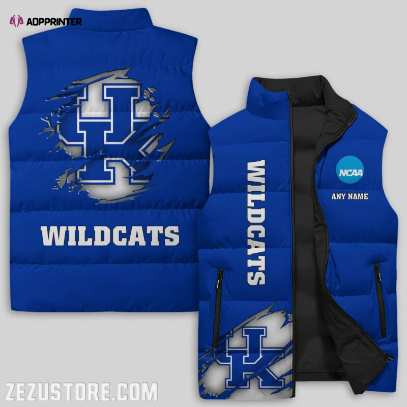 Kentucky Wildcats NCAA Sleeveless Puffer Jacket Custom For Fans Gifts