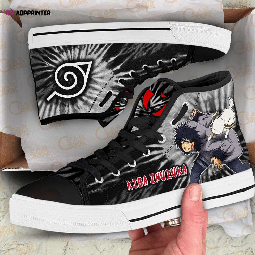 Kiba Inuzuka Tie Dye Style High Top Shoes Custom Naruto Anime For Fans