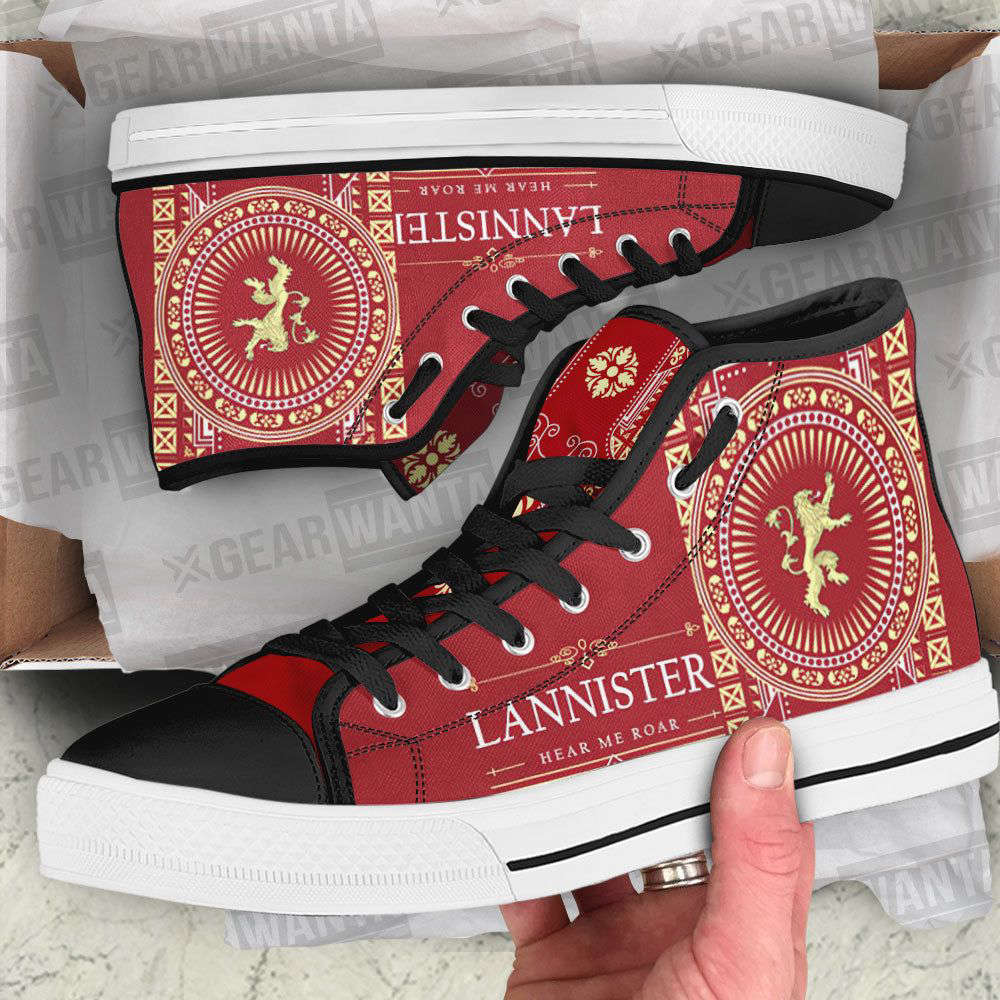 Lannister Game Of Thrones High Top Canvas Shoes Custom For Fans