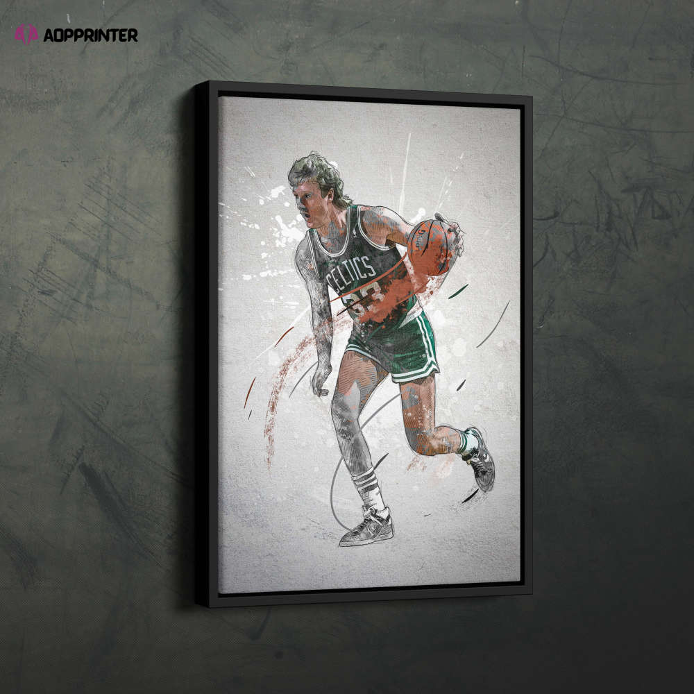 Larry Bird Poster Boston Celtics NBA Framed Wall Art Home Decor Canvas Print Artwork