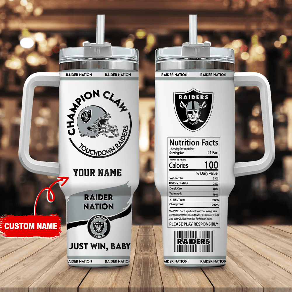 Las Vegas Raiders Champion Claw NFL Personalized Stanley Tumbler 40Oz Gift for Fans