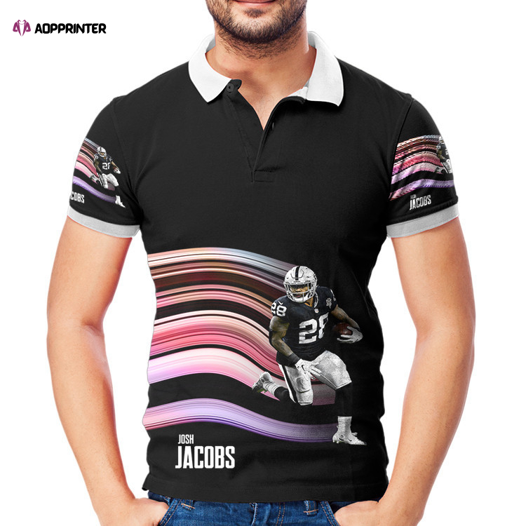 Las Vegas Raiders Josh Jacobs 28 v3 3D Gift for Fans Polo Shirt