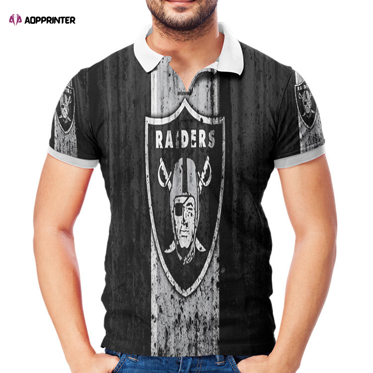 Las Vegas Raiders Logo Art Grunge 3D Gift for Fans Polo Shirt