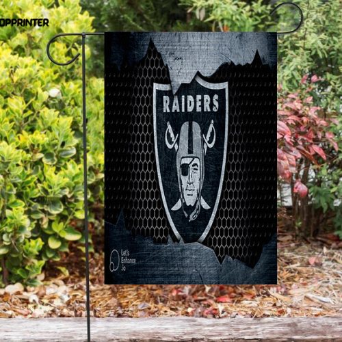 Las Vegas Raiders Logo Metal3 Double Sided Printing   Garden Flag Home Decor Gifts