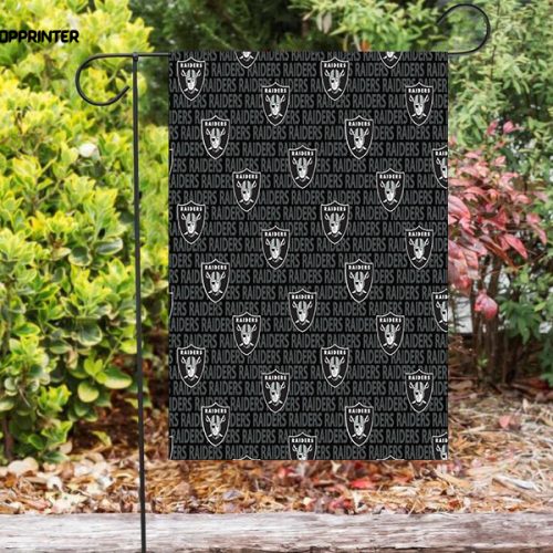 Las Vegas Raiders Logo Pattern7 Double Sided Printing   Garden Flag Home Decor Gifts