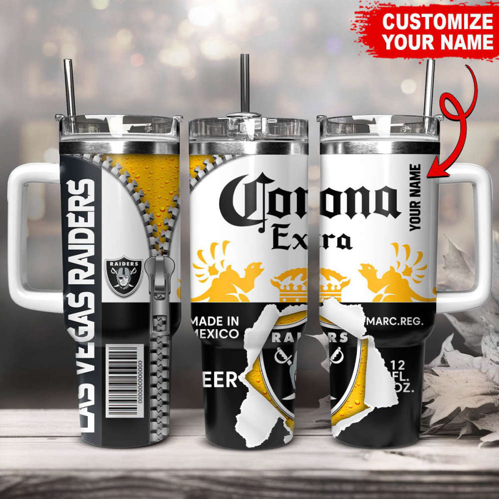 Las Vegas Raiders NFL Corona Extra Personalized Stanley Tumbler 40Oz Gift for Fans