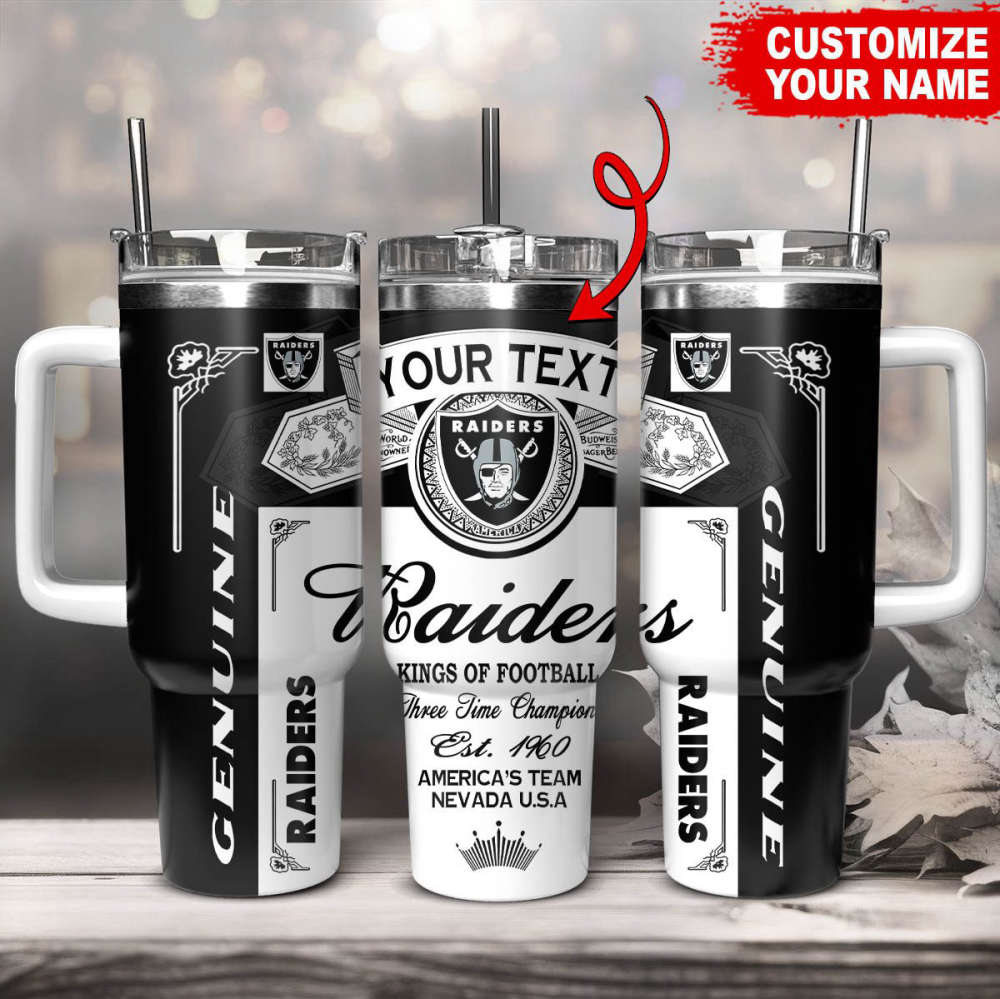 Las Vegas Raiders NFL Kings Of Football Custom Your Text Stanley Tumbler 40Oz Gift for Fans
