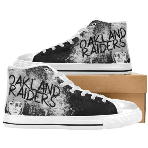 Las Vegas Raiders NFL Oakland Raiders Custom Canvas High Top Shoes