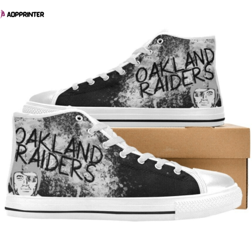 Las Vegas Raiders NFL Oakland Raiders Custom Canvas High Top Shoes