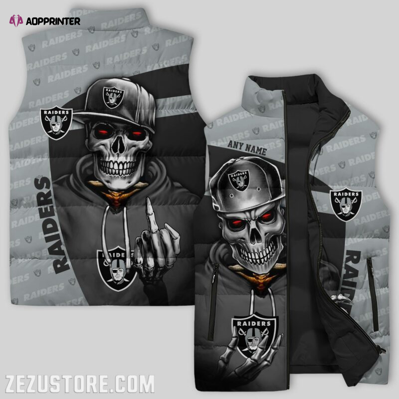 Las Vegas Raiders NFL Sleeveless Puffer Jacket Custom For Fans Gifts
