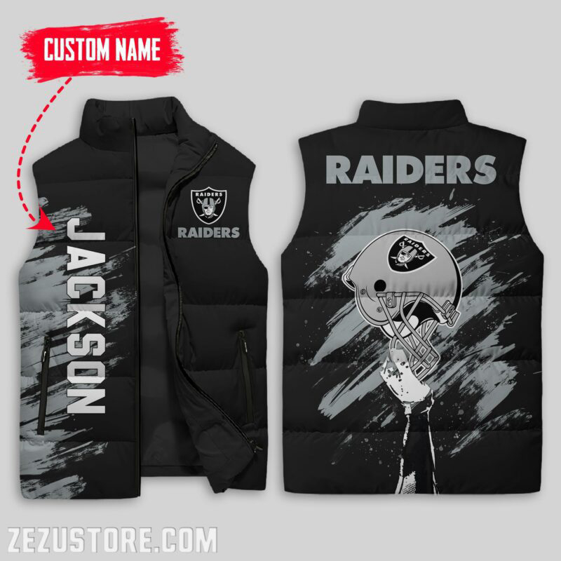 Las Vegas Raiders NFL Sleeveless Puffer Jacket Custom For Fans Gifts